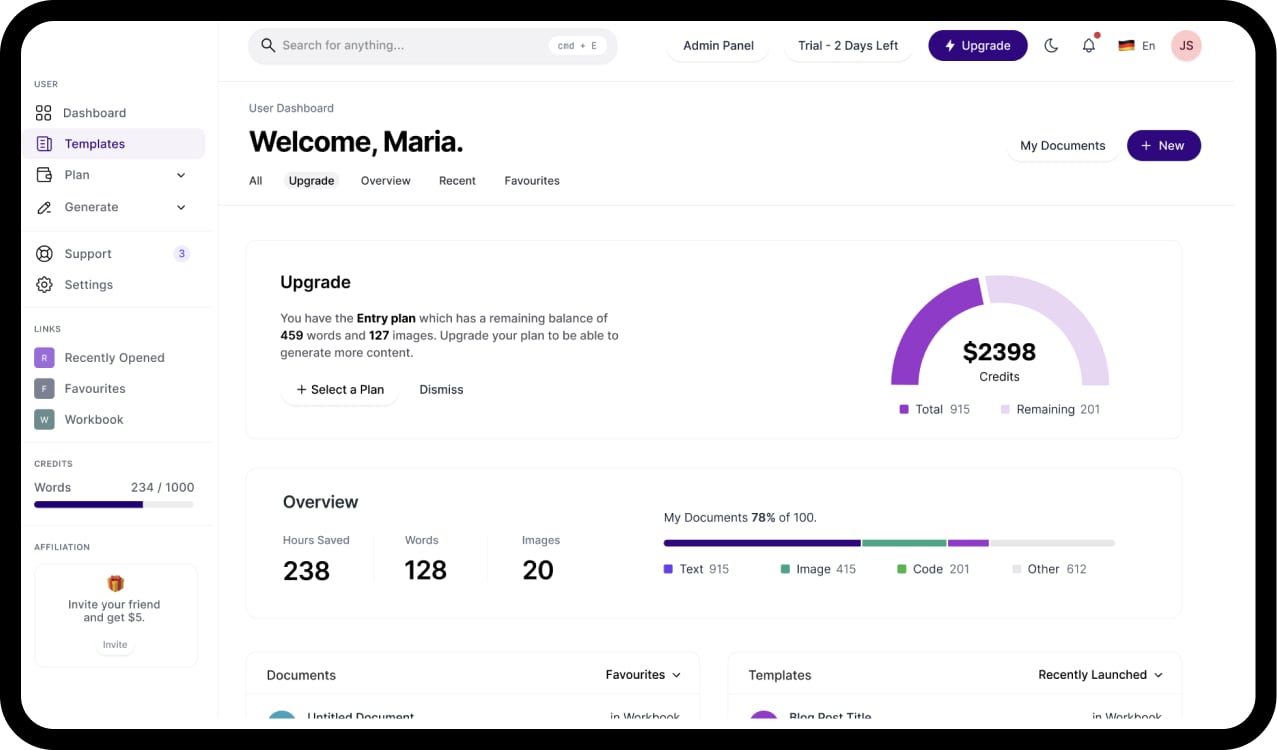 Nexarial Dashboard Mockup